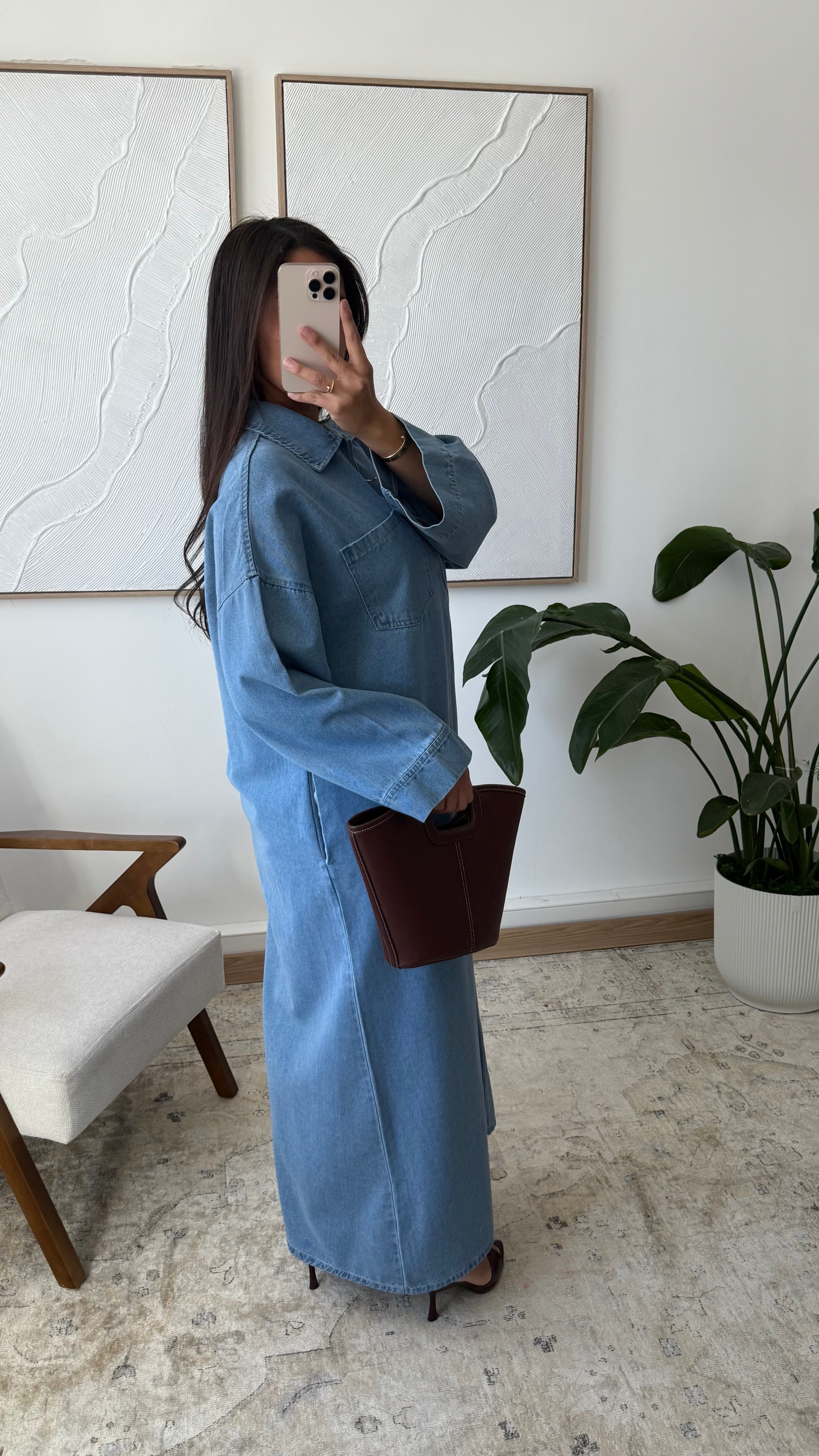 Abaya Jeans Reißverschluss