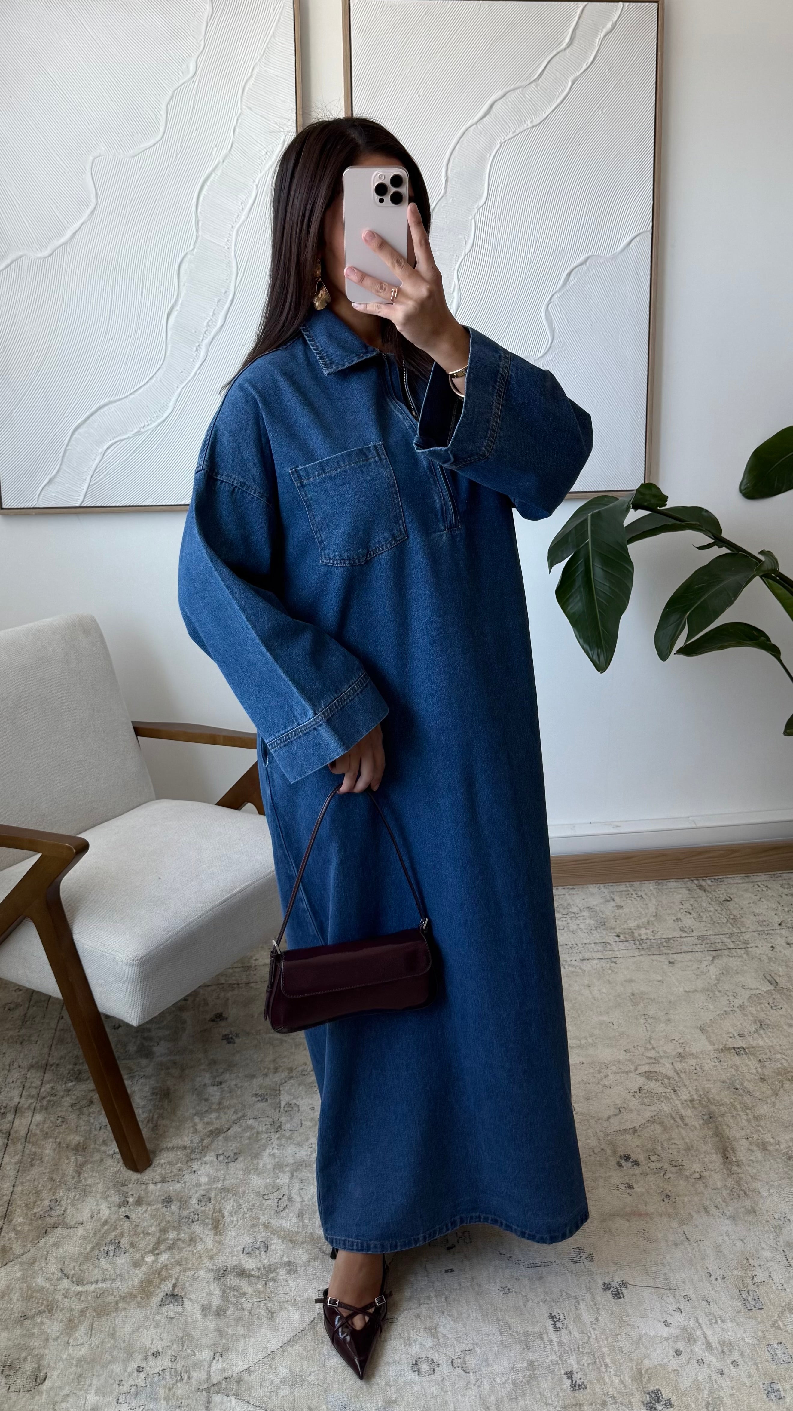 Abaya Jeans Reißverschluss